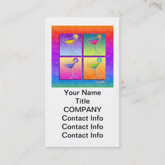 Pop Art MARGARITAS BUSINESS CARD (Vertical) (Front)