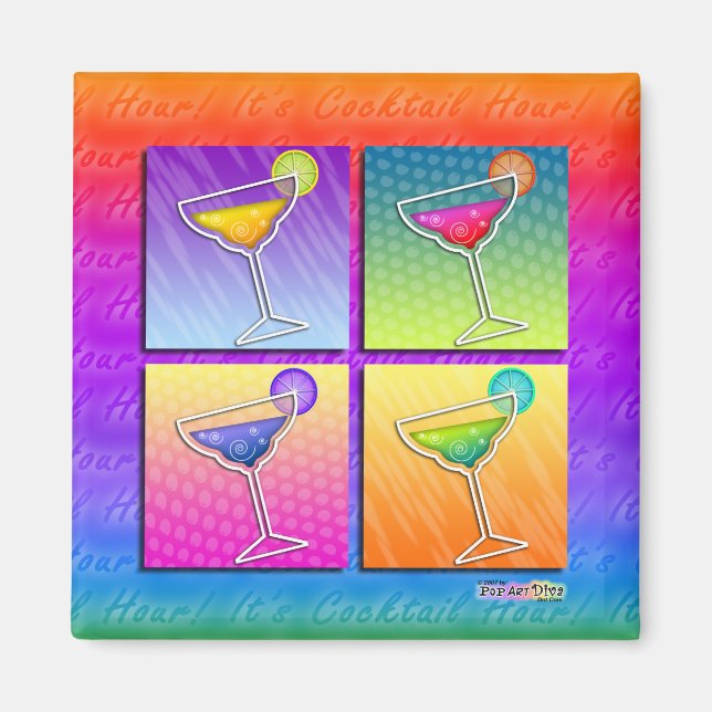 Pop Art MARGARITAS SQ. MAGNET (Front)