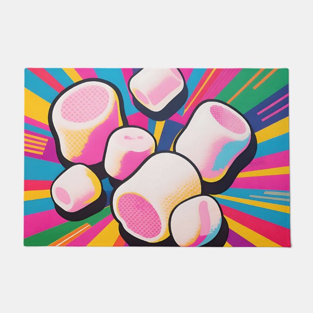 Pop Art Marshmallow Explosion Doormat (Front)
