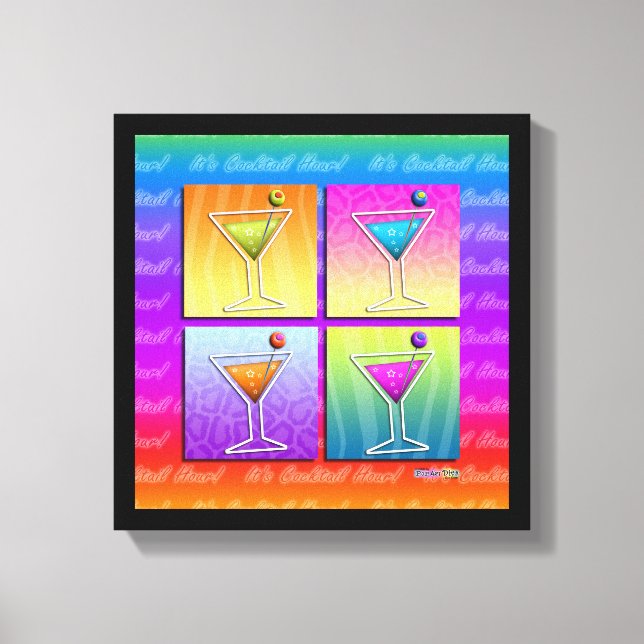 POP ART MARTINIS Gallery Wrapped Canvas (Front)