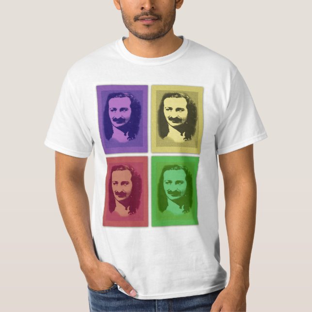 Pop Art Meher Baba Portrait T Shirt (Front)