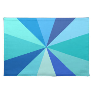 Pop Art Modern 60s Funky Geometric Rays in Blue Placemat