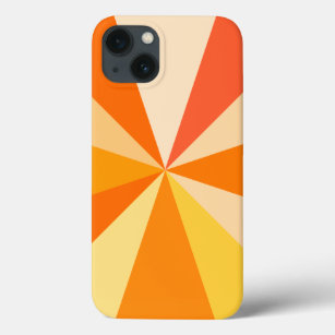 Pop Art Modern 60s Funky Geometric Rays in Orange iPhone 13 Case