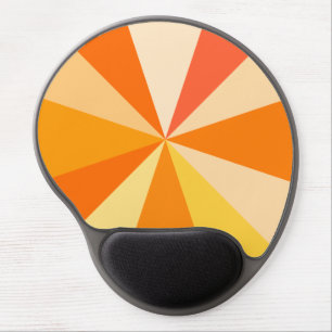 Pop Art Modern 60s Funky Geometric Rays in Orange Gel Mouse Pad