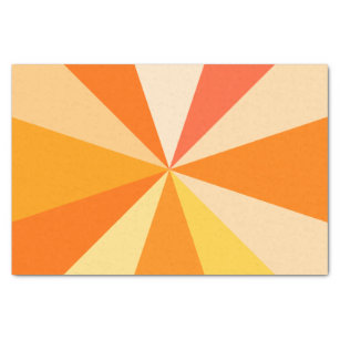 Pop Art Modern 60s Funky Geometric Rays in Orange Tissue Paper