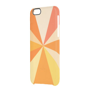 Pop Art Modern 60s Funky Geometric Rays in Orange Clear iPhone 6/6S Case