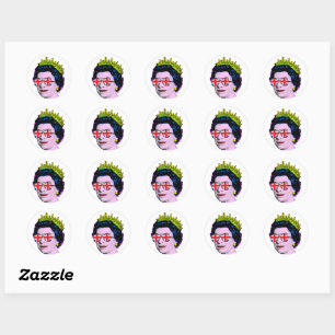 Pop art, modern, HM Queen  Classic Round Sticker