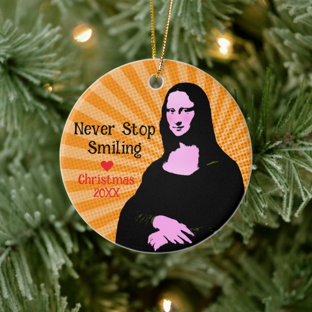 Pop Art Mona Lisa Art Lover  Ceramic Tree Decoration (Tree)