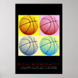 Pop Art Motivational Achievement Basketball Poster<br><div class="desc">I Love This Game. Popular Sports - Basketball Game Ball Image.</div>