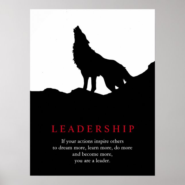 Pop Art Motivational Leadership Wolf Poster (Front)