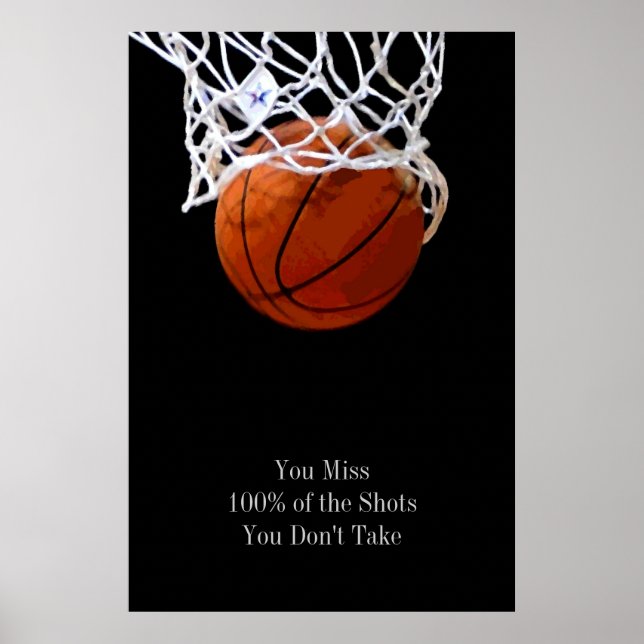Pop Art Motivational Quote Basketball Poster (Front)