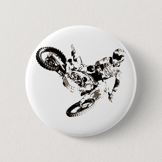 Pop Art Motocross Motorcyle Sport 6 Cm Round Badge (Front)