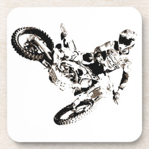 Pop Art Motocross Motorcyle Sport Coaster