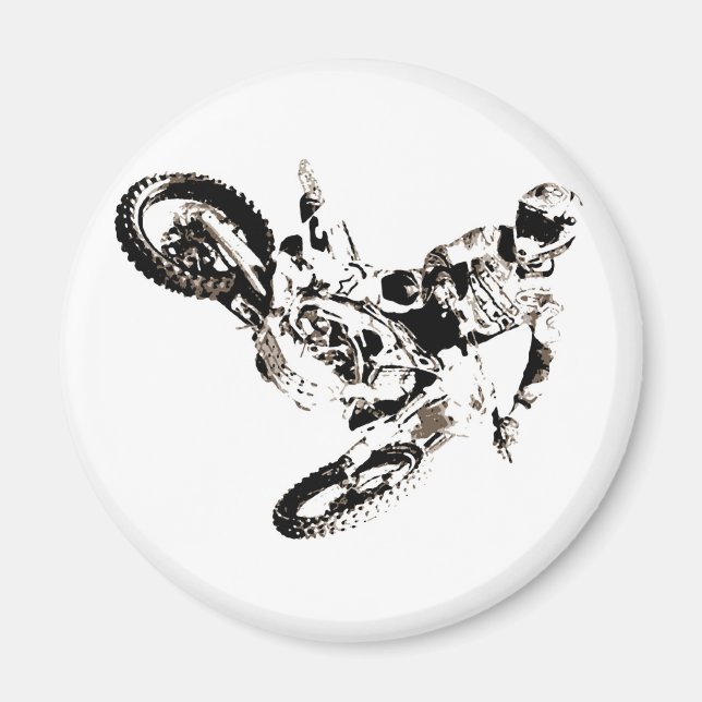 Pop Art Motocross Motorcyle Sport Magnet (Front)