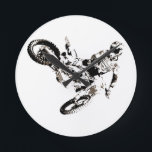 Pop Art Motocross Motorcyle Sport Round Clock<br><div class="desc">Sport Themed Digitally Edited Art - Motocross College Pop Art - Computer Images - The only way to do great work is to love what you do.</div>