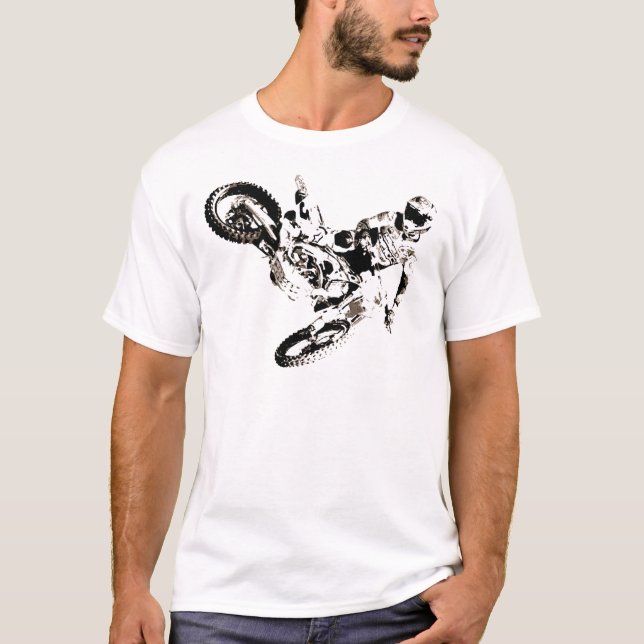 Pop Art Motocross Motorcyle Sport T-Shirt (Front)
