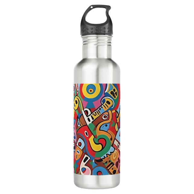 pop art musical 002 710 ml water bottle (Front)