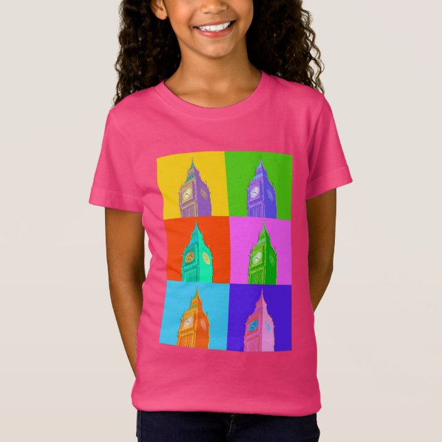 Pop Art Neon Big Ben T-Shirt (Front)