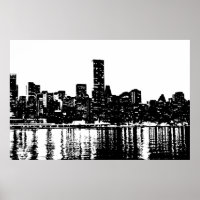Pop Art New York City Manhattan Silhouette