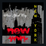 Pop Art New York City Manhattan Skyscrapers Poster<br><div class="desc">Contemporary Pop Art Style Digital Work - Statue of Liberty, Skyscrapers Art Poster</div>