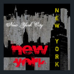 Pop Art New York City Manhattan Skyscrapers Poster<br><div class="desc">Contemporary Pop Art Style Digital Work - Statue of Liberty,  Skyscrapers Art Poster</div>