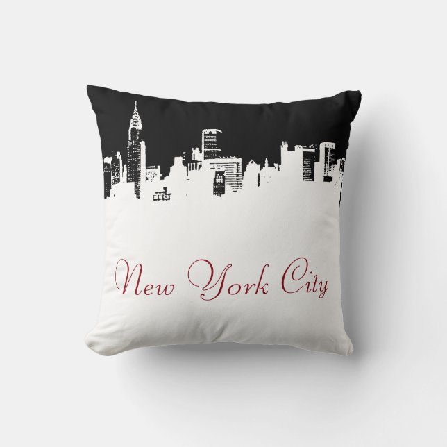 Pop Art New York City Panorama Poster Cushion (Front)