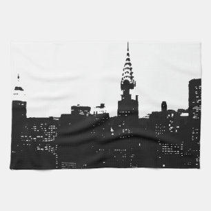 Pop Art New York Silhouette Tea Towel