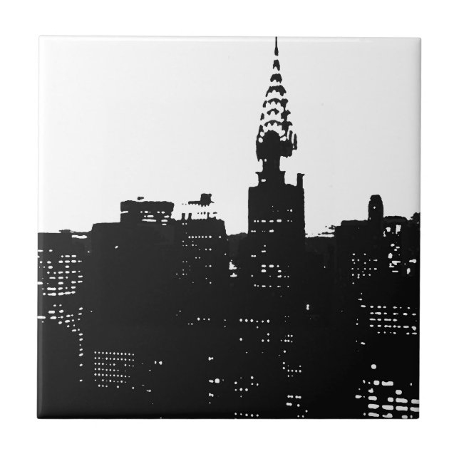Pop Art New York Silhouette Tile (Front)