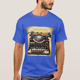 Pop art of a vintage typewriter Blue T-Shirt