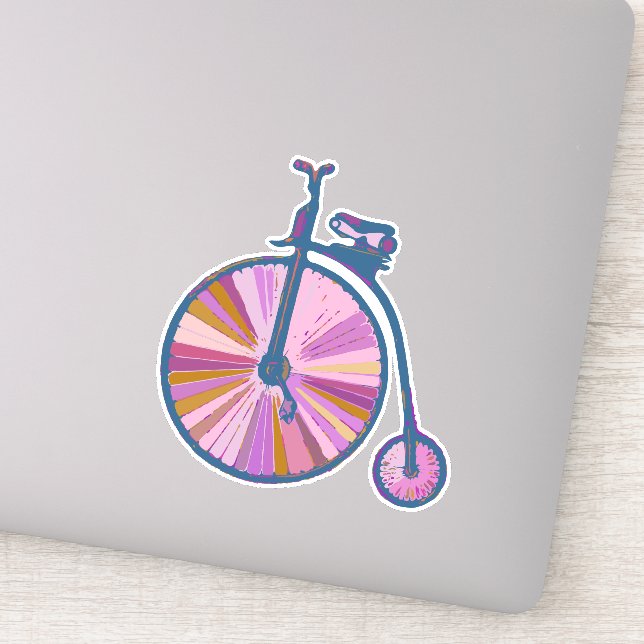 Pop Art Old Fashioned Unicycle Pattern in Pink (Detail)
