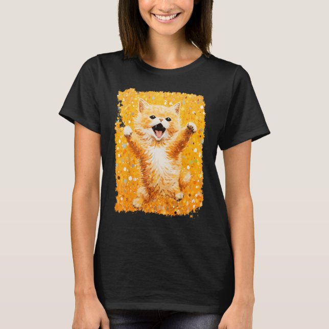 Pop Art Orange Ginger Cat T-Shirt (Front)