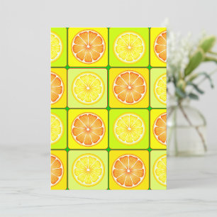 Pop Art Oranges and Lemons Citrus Fruit Invitation