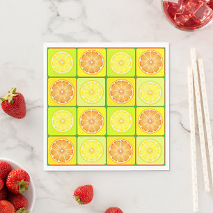 Pop Art Oranges and Lemons Citrus Fruit Napkin