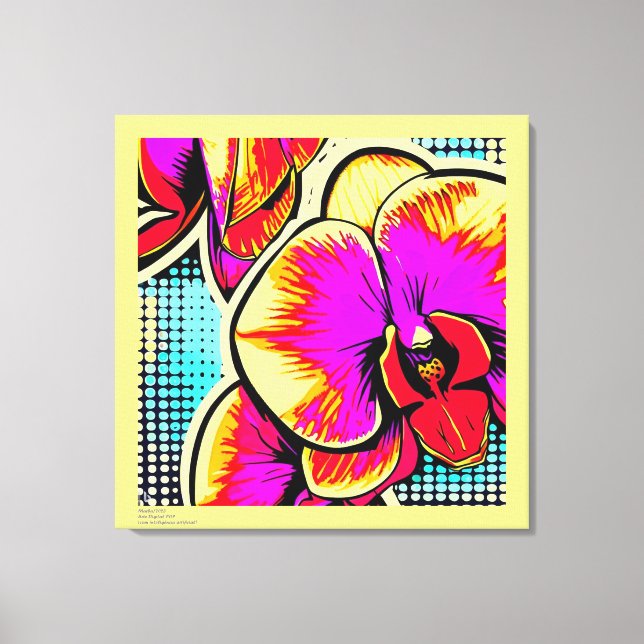 POP-ART ORCHIDES - On-screen printing Canvas Print (Front)