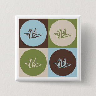 Pop Art Origami 15 Cm Square Badge