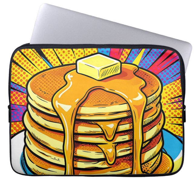 Pop Art Pancake Stack Syrup Laptop Sleeve (Front)