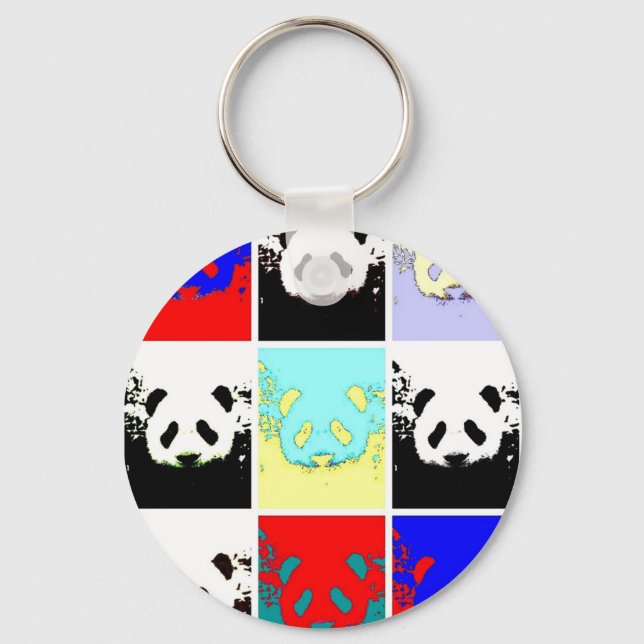 Pop Art Panda Key Ring (Front)