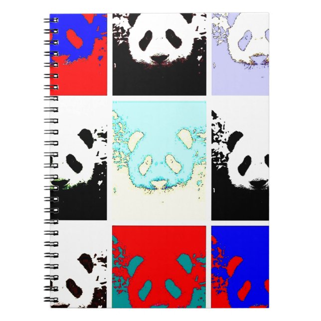 Pop Art Panda Spiral Notebook (Front)