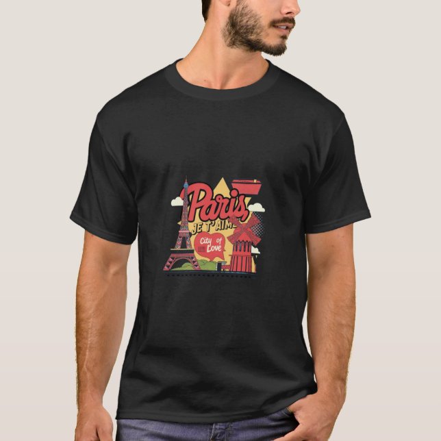 Pop Art Paris Design T-Shirt (Front)