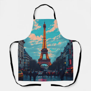 Pop Art Paris – Vibrant Retro Cityscape  Apron