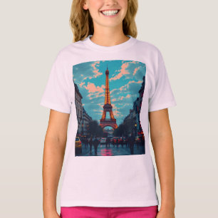 Pop Art Paris – Vibrant Retro Cityscape  T-Shirt