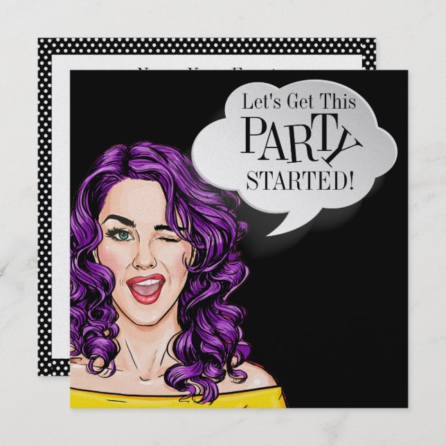 Pop Art PARTY Invitation (Front/Back)