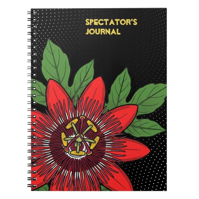 Pop Art Passiflora Coccinea Spiral Notebook (Front)
