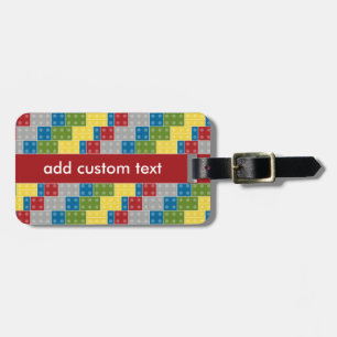 Pop Art Pattern Colourful Bricks for Boys Luggage Tag
