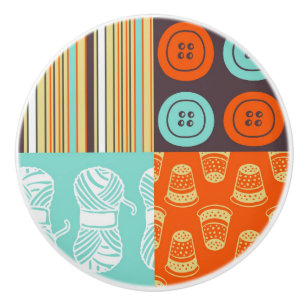 Pop-art pattern - sewing ceramic knob