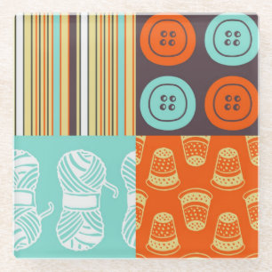 Pop-art pattern - sewing glass coaster