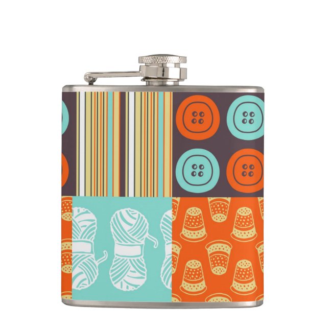 Pop-art pattern - sewing hip flask (Front)