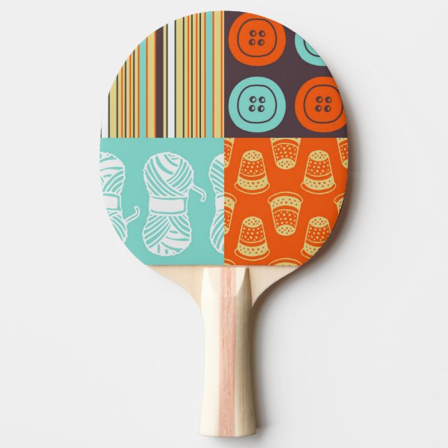 Pop-art pattern - sewing ping pong paddle (Front)