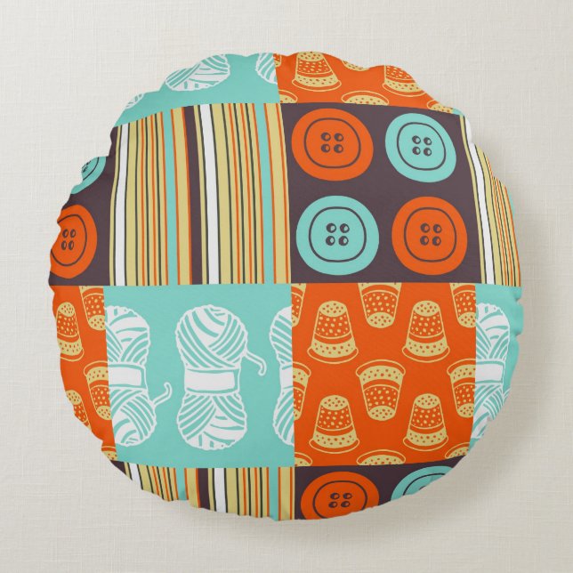 Pop-art pattern - sewing round cushion (Front)