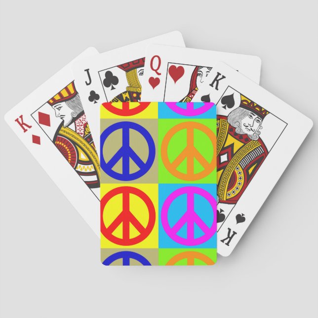 Pop Art Peace Sign Bicycle Playing Cards (Back)